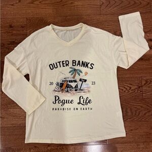 Outer Banks Long Sleeve Tee cream Pogue Life Small
